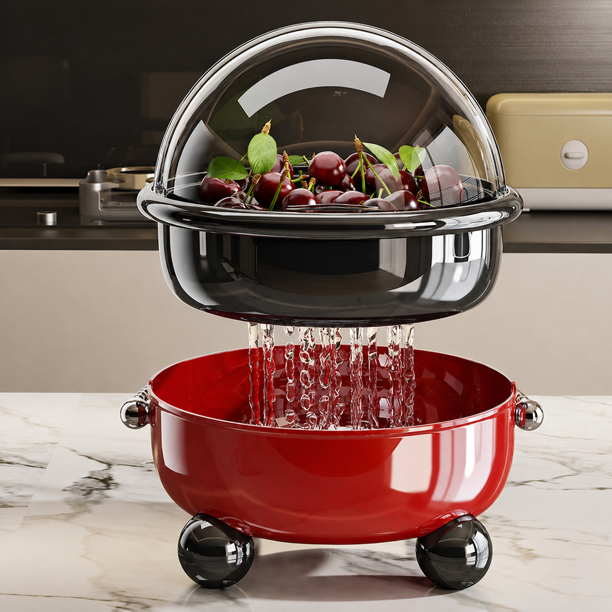 Portable Fruit Tray with Lid – Luxury Home Snack & Candy Storage Organizer