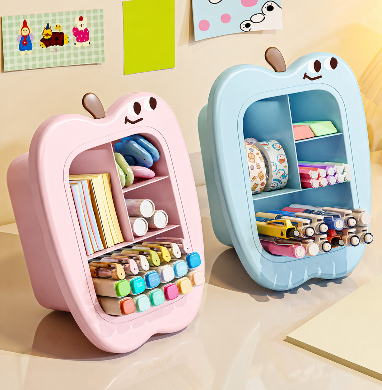 Creative Angled Pen Holder – Desktop Stationery Storage Organizer