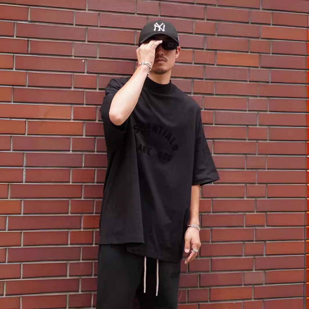 Men's Heavyweight Cotton T-Shirt – American Streetwear Style Short Sleeve Tee