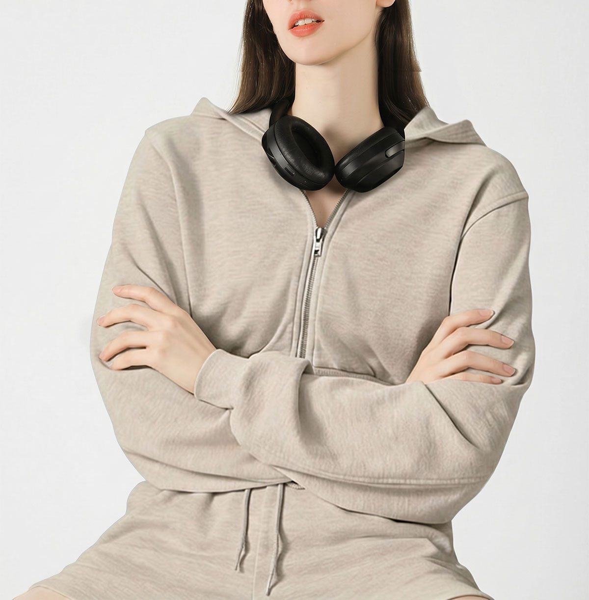 Women's Cropped Hooded Yoga Jacket – Slim Zip-Up Sports Top