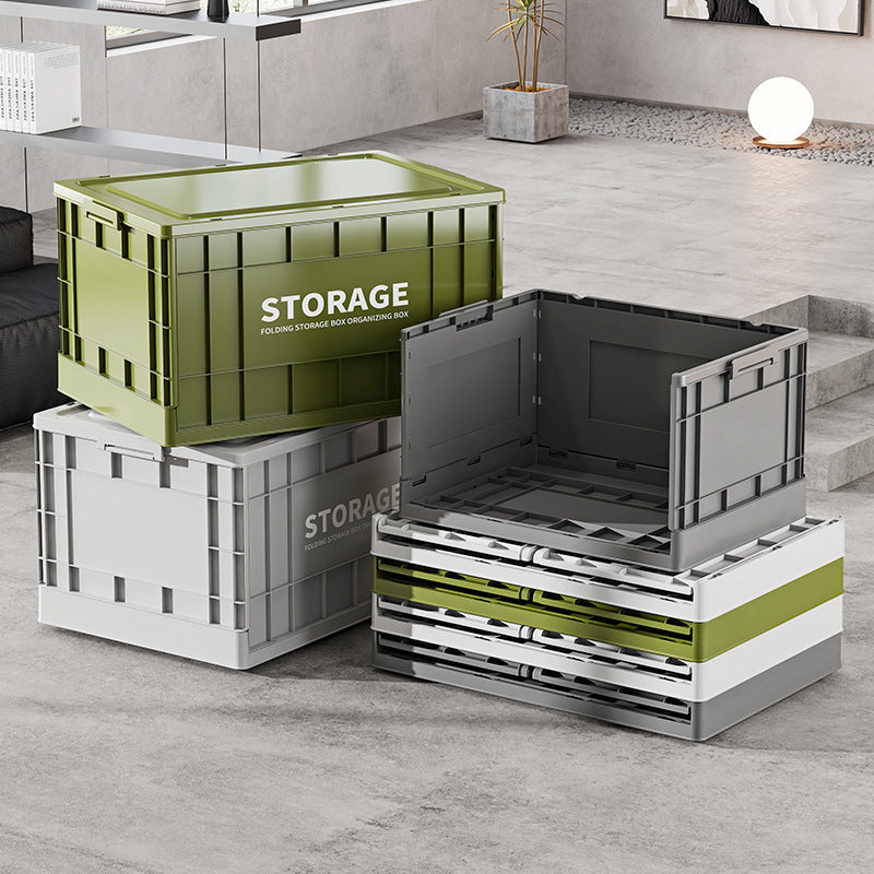 Industrial Style Folding Storage Box – Large Capacity Wheeled Organizer