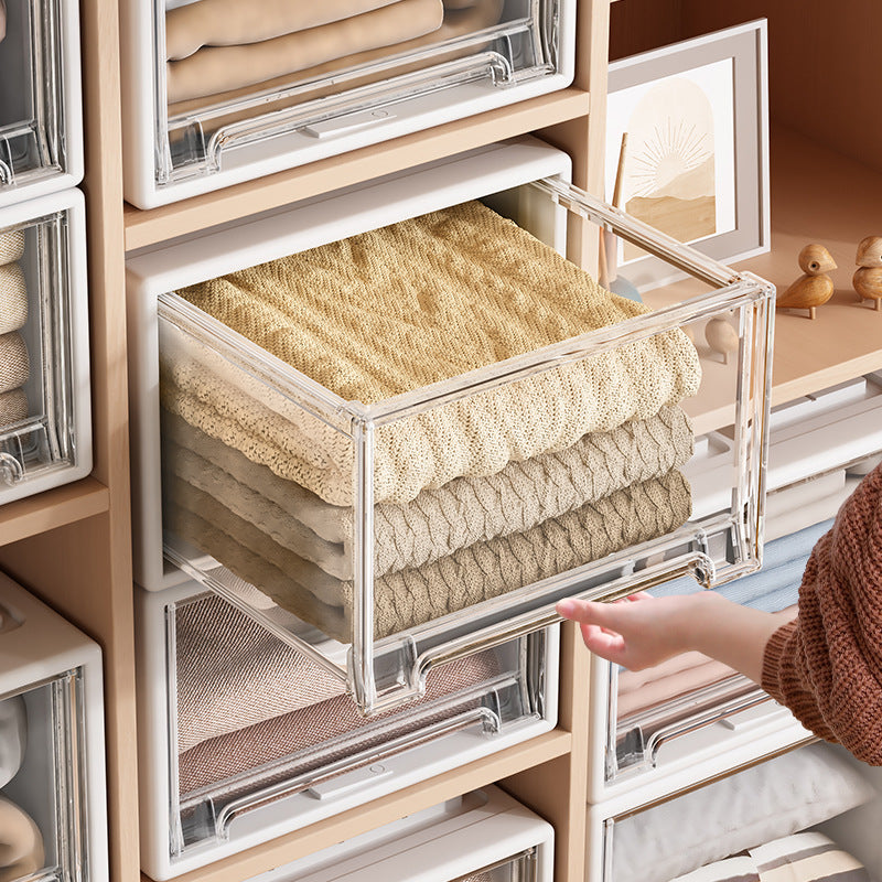 Plastic Drawer Storage Box – Wardrobe Clothes & Underwear Organizer