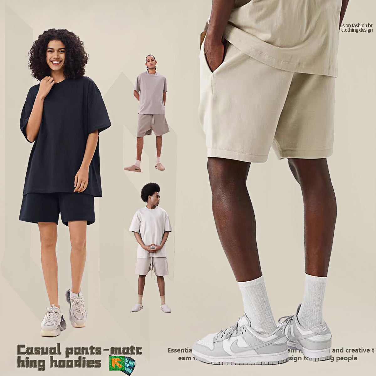 Men's Heavyweight Casual Shorts – Streetwear Loose Fit Five-Quarter Pants